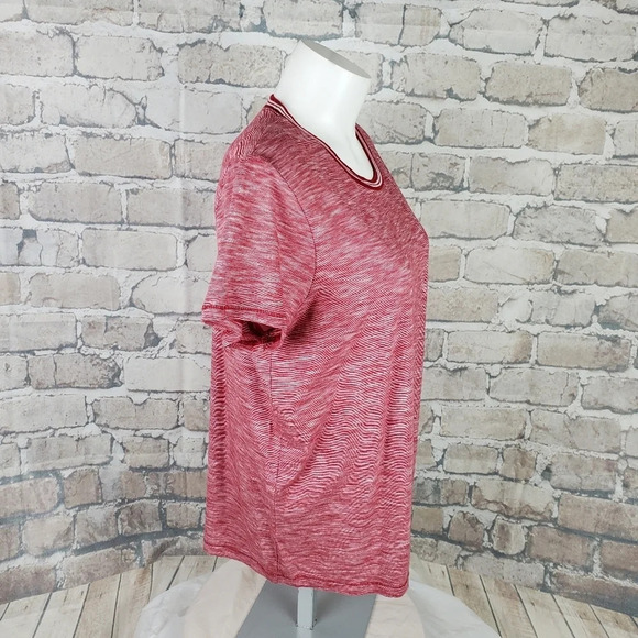 Madewell Heather  Knit Crew Neck Tee Burgundy Large - Picture 4 of 10